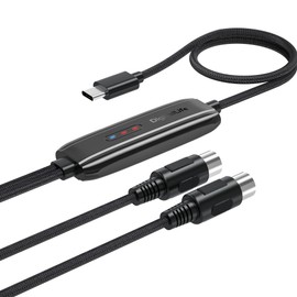 DigitalLife USB to 5-Pin MIDI Interface for PC and Mac - Metal, MIDI-C01