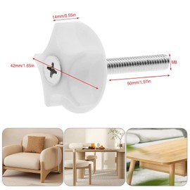 M8 Headboard Fixings, 8Pcs Headboard Screws Set Headboard Fixings Washers Strong Hold Bed Headboard Bolts 50 MM Screws Pair With Plastic Washers for Divan Bed