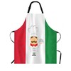WONDERTIFY Cartoon Chef Apron,Cute Chef Over Italy Flag Bib Apron