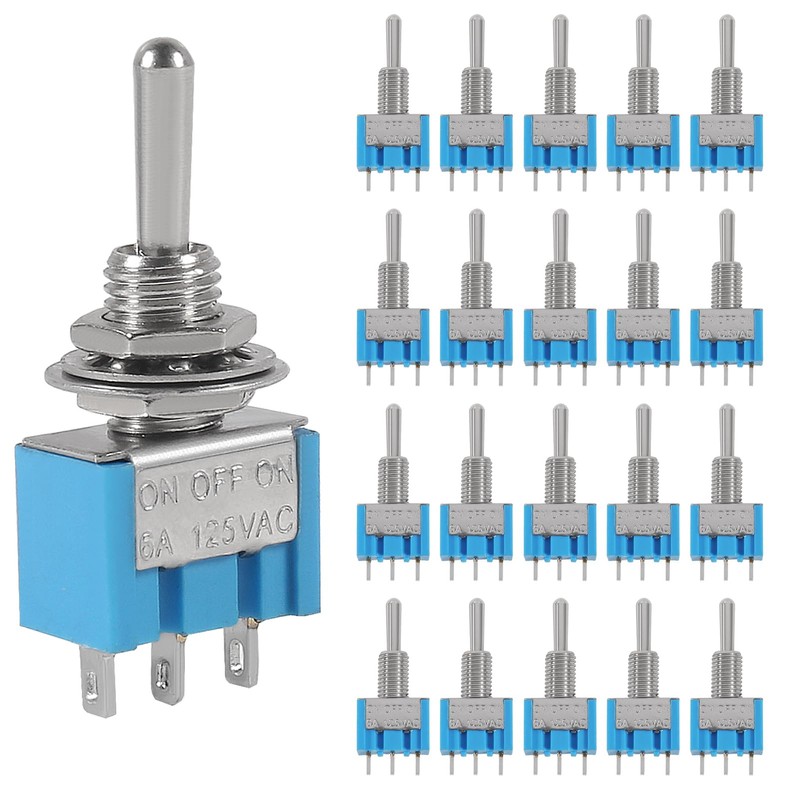 20Pcs SPDT Mini Toggle Switch 3 Pin 3 Position ON/Off/ON