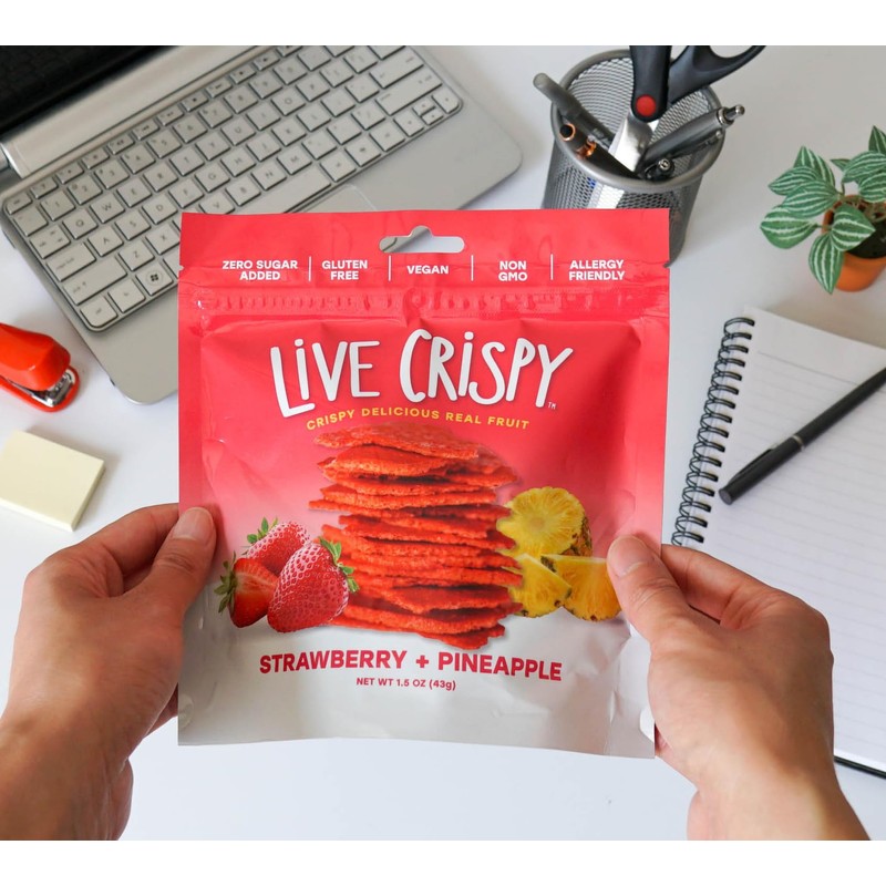 Live Crispy Fruit Chips - Pineapple-Powered Snack Packed with 100%