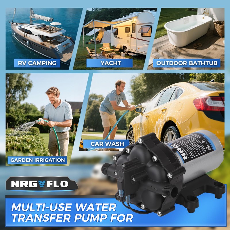 [Upgraded Version] 12V DC RV Fresh Water Pump, 7GPM 70PSI,