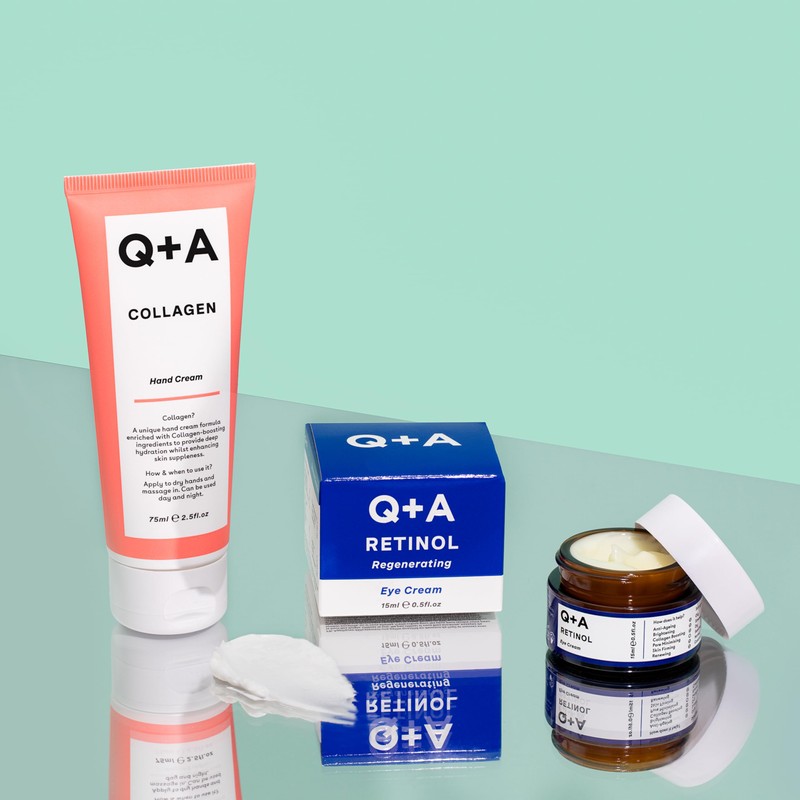 Q+A Collagen Hand Cream, Nourishing & Hydrating with Vegetable Collagen,