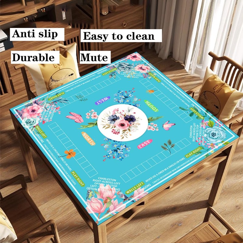 mahjong mat for table with Drawstring Bag/31.5Inch/american mahjong table cloth