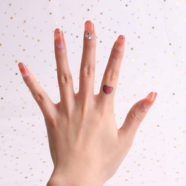 24 pcs nail tips false nails smoky pink simple fashionable glitter nails.