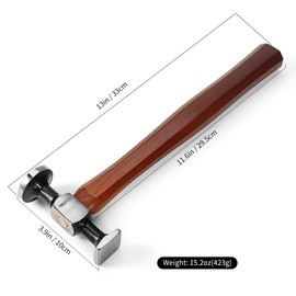 WUTA Leather Hammer Double Head Cobblers Hammer Mirror Polishing Carbon Steel Mallet for Professional Leather Craft Tool