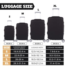 Washable Elastic Luggage Bag Cover, Travel Suitcase Protective Cover with Luggage Waterproof Stickers Labels for DIY Patterns, Dust Anti-Scratch Protector Bag (Black, XL(29"-32" Suitcase))