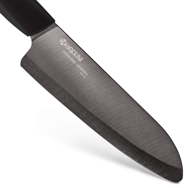 Kyocera Advanced Ceramic Revolution Series 6-inch, Chef's Santoku Knife, Black