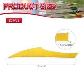 PATIKIL 4 Inch Arrow Vanes, 20 Pack Turkey Feather Fletching Archery Fletch Right/Left Wing for Hunting Target Shooting, Yellow