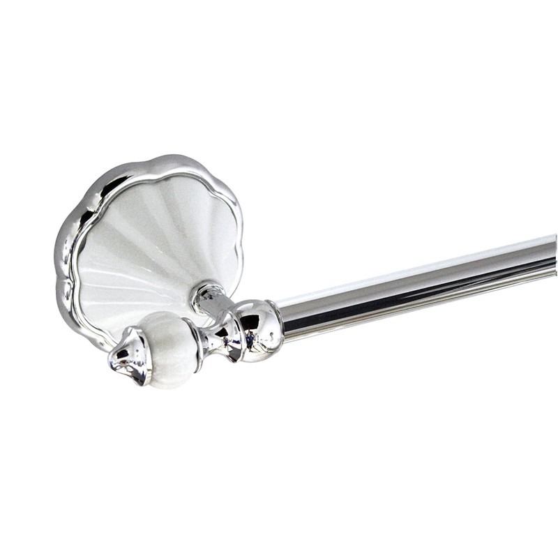 MODONA 24" Double Towel Bar - White Porcelain & Chrome
