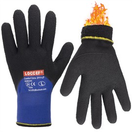 LOCCEF 2 Pairs Winter Work Gloves for Men and Women, Freezer Gloves for Work Below Zero, Thermal Insulated, Super Grip(Blue, 9/L)