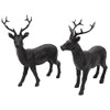 Reindeer Pair Nilan Standing Black Elegant Christmas Decoration Resin Artificial