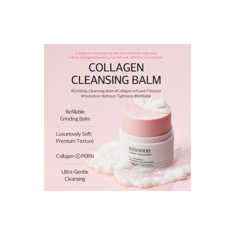 mixsoon Collagen Cleansing Balm - Soft Melting Lightweight Grinding Balm,