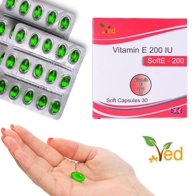 VED Vitamin-E 200 IU SOFTGEL Capsule | 30 Days Supply