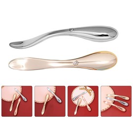 Beavorty 2pcs Eye Cream Massaging Rods for Skin Care Gold and Silver Applicators for Eye Cream Moisturizer and Foundation Reduces Puffiness and Dark Circles Ergonomic Design for Comfort