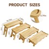 4 Tiered Serving Tray for Party Pine Wood Foldable Tiered