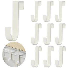 fogman Hooks, Door Hooks, Door Hangers, Camel Hooks, Entryway, Kitchen, Kitchen, Set of 10 (White)