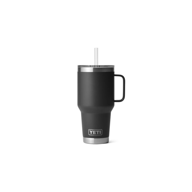 YETI Rambler Straw Cup, Stainless Steel, Black, 35 oz (1035