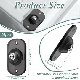 Honoson 24 Pcs Self Adhesive Caster Wheels Appliance Rollers Appliance Sliders for Kitchen Appliances 360° Swivel Universal Wheel Mini Small Kitchen (Clear Black with 1 Steel Ball Style)