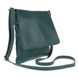 Girly Handbags Womens Genuine Soft Leather Italian Cross Body Messenger Bag Vera Plelle Shoulder Bag Flap Zipper (Dark Teal)