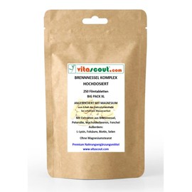 Plant-Based Burning Nettle Complex 900 II 250 Tablets - Without Chemical Strong Drainage Tablets / Capsules - Extra Strong - 100% Vegan - Enriched with Magnesium