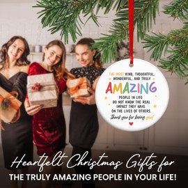 GEEMBI Appreciation Gifts for Coworkers - Ceramic Christmas Ornaments 2025 for Tree Decorations - Inspirational Encouragement Thank You Gifts for Women Men Friends, Ornament Christmas Decorations