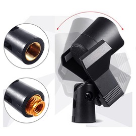 Microphone Holder, Microphone Clip Holder, Universal Microphone Holder, CuiCanfla 2 Adjustable Microphone Clips with 5/8 Inch Male to 3/8 Inch Female Screw Adapter for Secure Hold