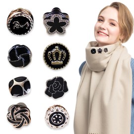 EKSMA 8 Pairs Hijab Magnetic Pins Magnetic Scarf Brooch Pearl Round Hijab Clip Magnetic Buttons Brooches No Hole Pins for Women Girls