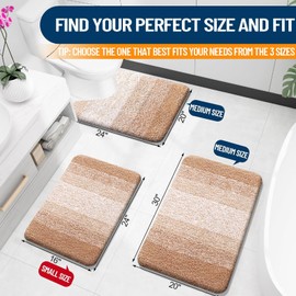 OLANLY Bathroom Rug Mat 24x16, Extra Soft and Absorbent Microfiber Bath Rugs, Non-Slip Plush Shaggy Bath Carpet, Machine Wash Dry, Bath Mats for Bathroom Floor, Tub and Shower, Beige
