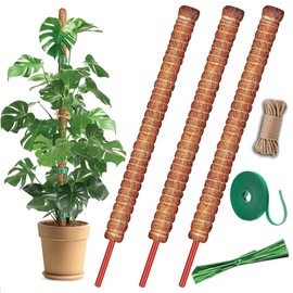 MONTIVO 3 Pack 28 Inch Moss Pole, Stackable Moss Poles for Climbing Plants Monstera, Tall Plant Sticks Accessories, Large Coir Monstera Plant Support Stakes for Potted Plants Indoor, Pothos