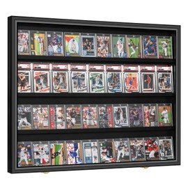 GYaozii Large Graded Sports Card Display Case, 40 Baseball Card Display Frame, Wall Cabinet with 98% UV Protection Acrylic Door for Football Basketball Hockey Trading Cards Collection, Horizontal