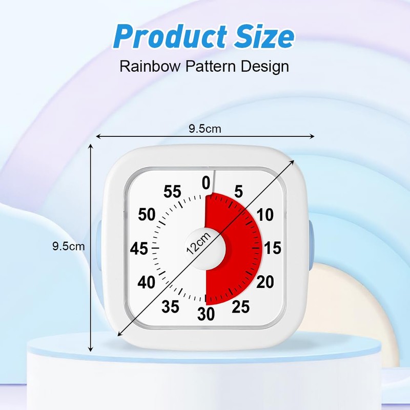 HOTUT 60 Minute Visual Timer for Kids,Visual Countdown Timer Clock