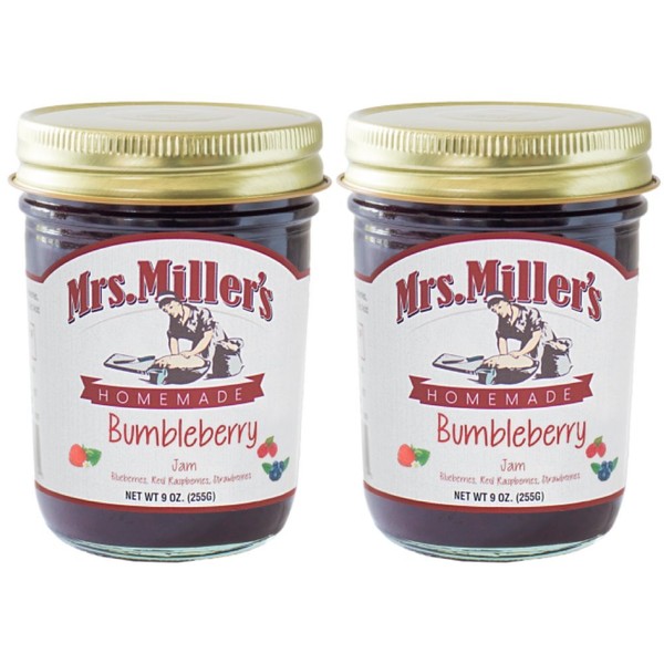 Mrs. Miller's Amish Homemade Bumbleberry Jam 9 Ounces - Pack of 2