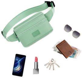 Bumbags Waist Fanny Pack Ladies Fashion Bum Bag with Adjustable Belt for Sport Hiking Girls Women (Green)