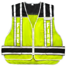 UNINOVA Fire Vest Reflective for Men, Class 2 Reflective Duty Safety Vests Lime Green, 4 Point Breakaway High Visibility Fire Fighter Vest with Pockets and Zipper,Yellow,XX-Large-4X-Large