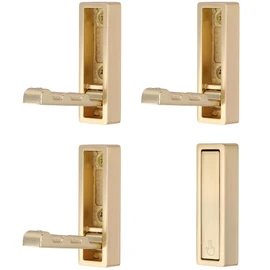 SYZOW Pack of 4 Folding Hooks Wall Hooks Foldable Wall Mount 90° Foldable Clothes Hooks Headphone Holder with Screws for Kitchen Bathroom Wall Office Wardrobe (Gold)