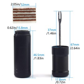 YiXjiuBP Tubeless Bike Tire Repair Kits for Road Bicycle and Mountain Bike MTB Tires | 1 Repair Tool and 7 Bacon Strips | Includes Storage Canister Plugger Tool with Plugs