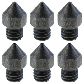 LUORNG 6PCS Hardened Steel Nozzles 0.4mm Black 3D Printer MK8 Nozzle High Temperature Wear Resistant Compatible with Ender3 and Prusa i3 3D Printer Models