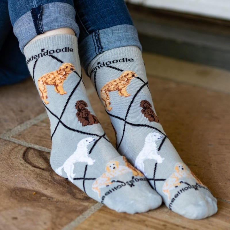 WHD Goldendoodle Socks (Gray, Large)