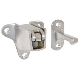 Rockwood 490.26D Brass Wall Mount Automatic Door Holder with Stop, Satin Chrome Plated Finish, 2" Strike Projection, Includes Fasteners for Use with Wood/Metal Doors and Drywall/Masonry Walls