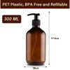 3 x 300 ml Pump Bottles, Shampoo Bottle, Dispenser Bottle,