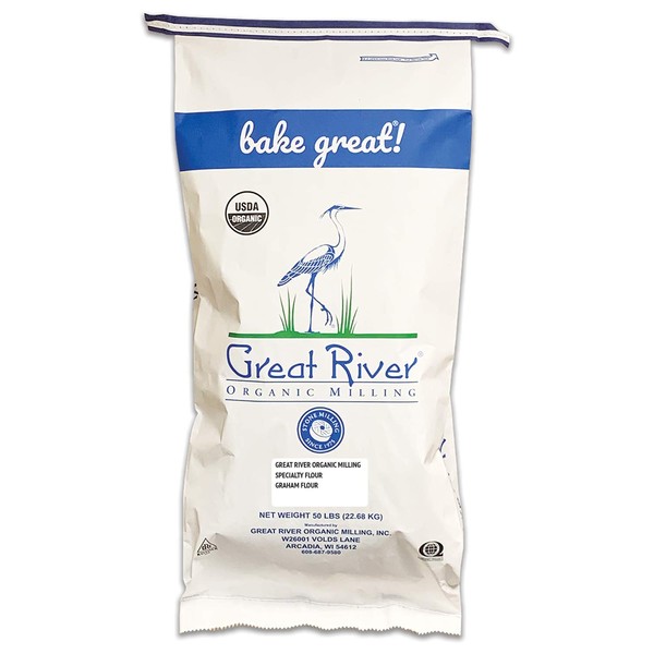 Great River Organic Milling, Bread Flour, Graham Flour, Organic, 50-Pounds (Pack of 1)