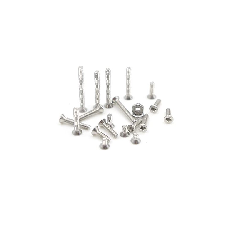 Juego surtido de 260 tornillos de cabeza plana Phillips #2-56