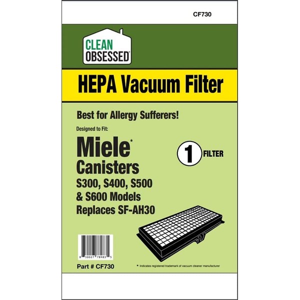Clean Obsessed Replacement Filter for Miele Canister Models S300, S400,
