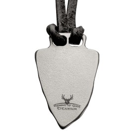 Element of Gods Titan Wuerttemberg Coat of Arms Pendant with Leather Strap in Black, Titanium, cowhide leather, No Gemstone