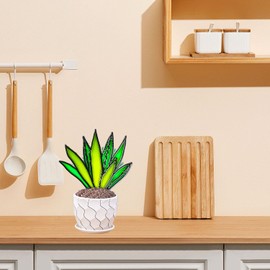 LSBDJDL 3 in 1, Colorful Set of Succulents, Succulent Greenery Decoration, Colorful Sun Shades for windowsill, Balcony, Kitchen, Terrace, Office Greenery Dress up (no Pot) (Green)