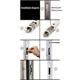 WANLIAN Sliding Door Lock Zinc Alloy Safety Door Lock Handle Invisible Recessed Handle Latch Hook Lock for Kitchen Balcony Window(Black)