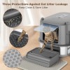 FUEIRYOG Enclosed Stainless Steel Litter Box with Lid for Big