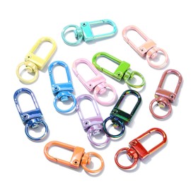 Stiesy 19 Pcs Swivel Clasps Lanyard Snap Hook for Jewelry Making UV Plating Lobster Claw Jewelry Clasps Metal Swivel Keychain Clasps for Purse Cell Phone Strap Bags DIY Craft