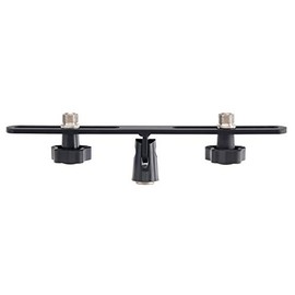 Pronomic SMB-245 Stereo Microphone Rail (Stereo Holding Rail, Distance Between Microphone Clamps from 5 cm to 22 cm, Tiltable, Slidable, Suitable for 3/8 Inch and 5/8 Inch Tripods, Reducing Thread,